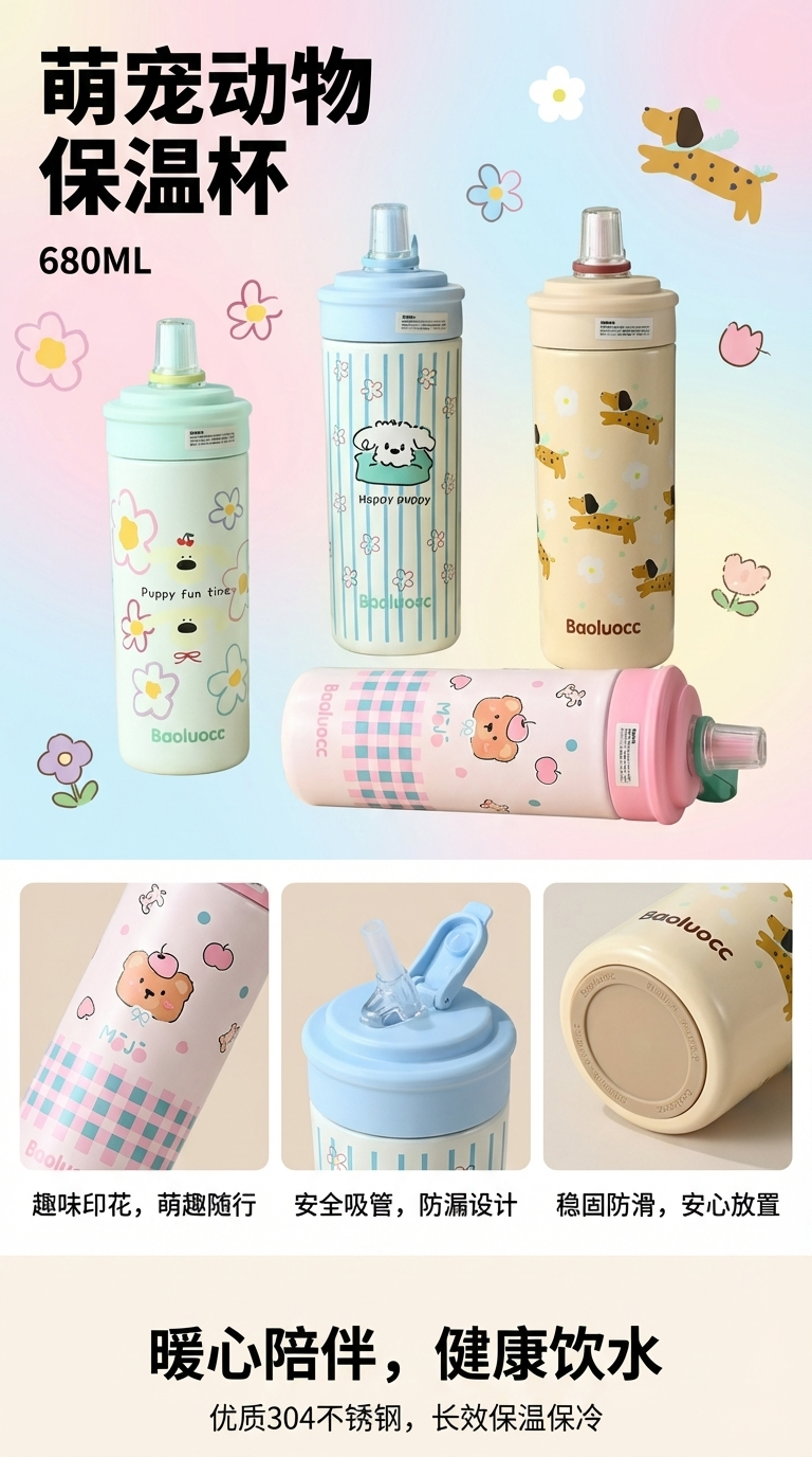 萌宠动物保温杯宠物用品慢食碗保温杯宠物自动喂食器骨灰盒详情1