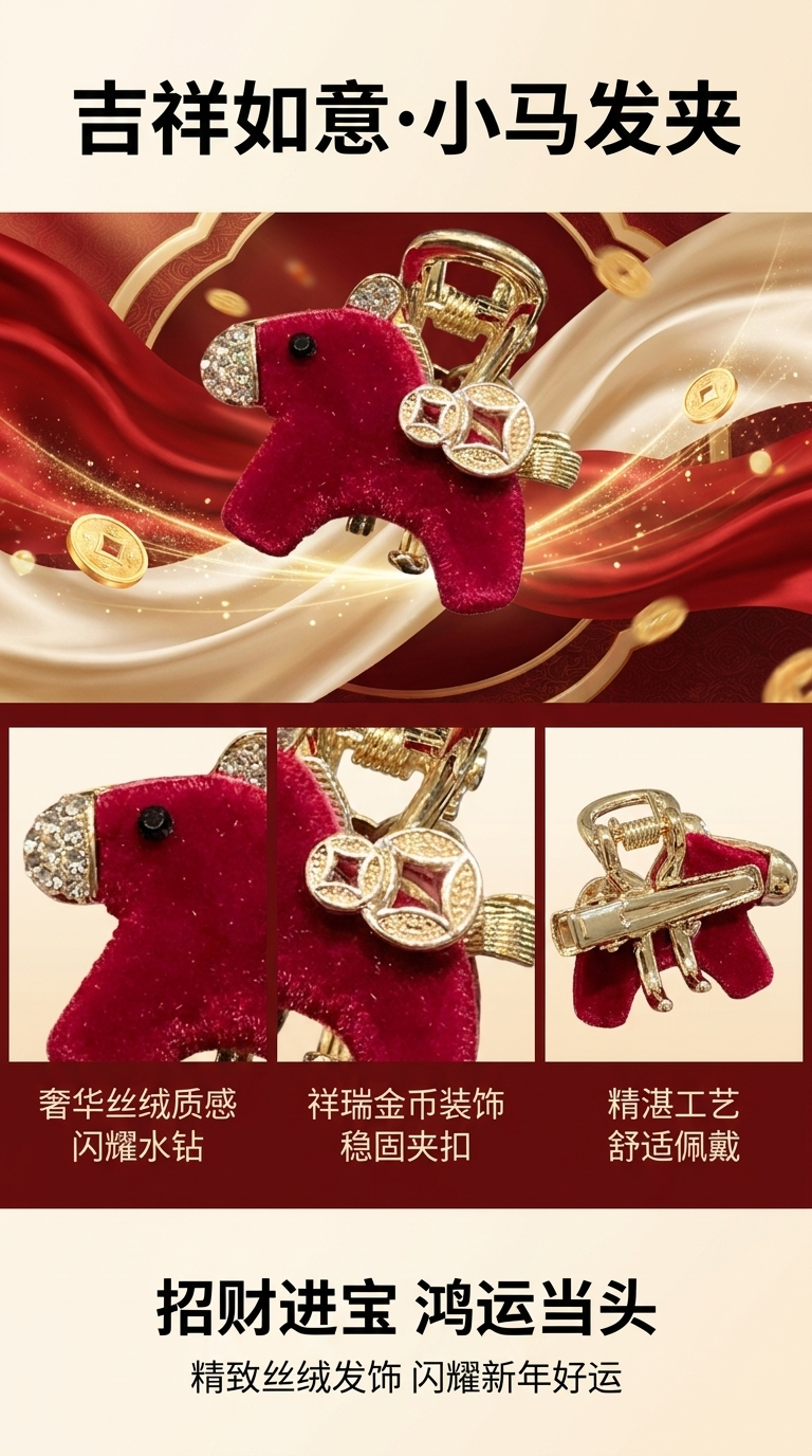 鲨鱼夹抓夹发卡发饰大号夹子时尚发饰女款美妆工具093239466详情1