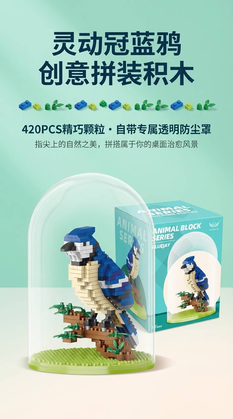 兼容乐高串联微小颗粒积木大盒儿童益智玩具小礼品工厂批发火烈鸟详情1