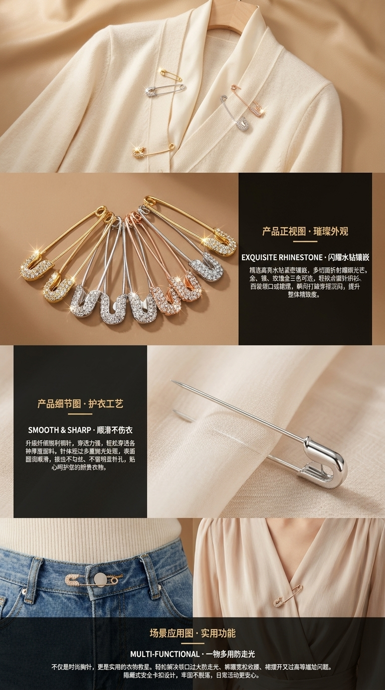 装饰性安全别针儿童防误吞别针宝宝安全别针191558854详情2
