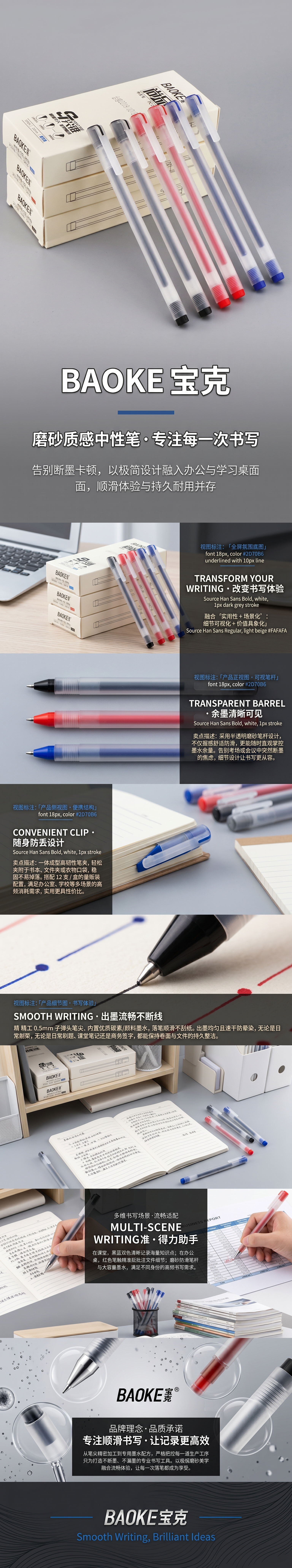 文具中性笔0.5mm书写流畅学生办公用品详情1