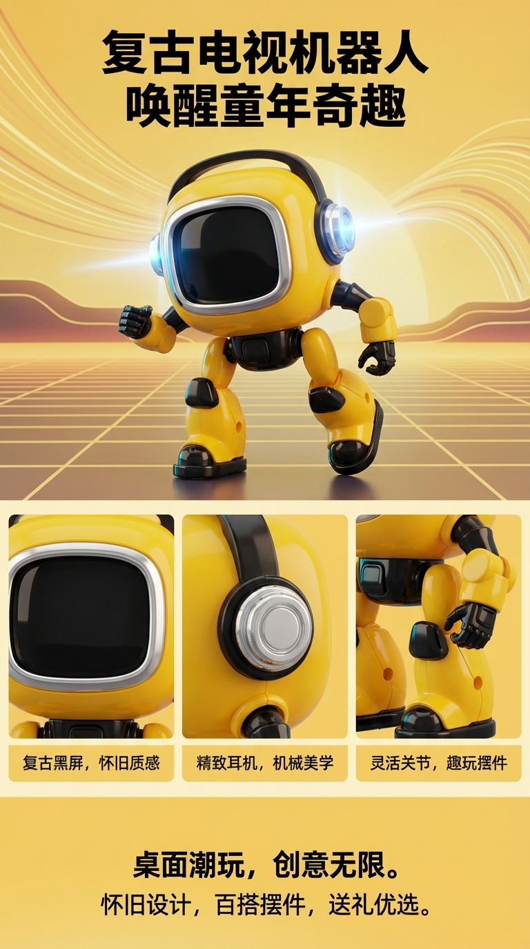 【价格面议】慧慧科技AI觉醒岛AI玩具陪伴机器人黄色款小机器人详情1