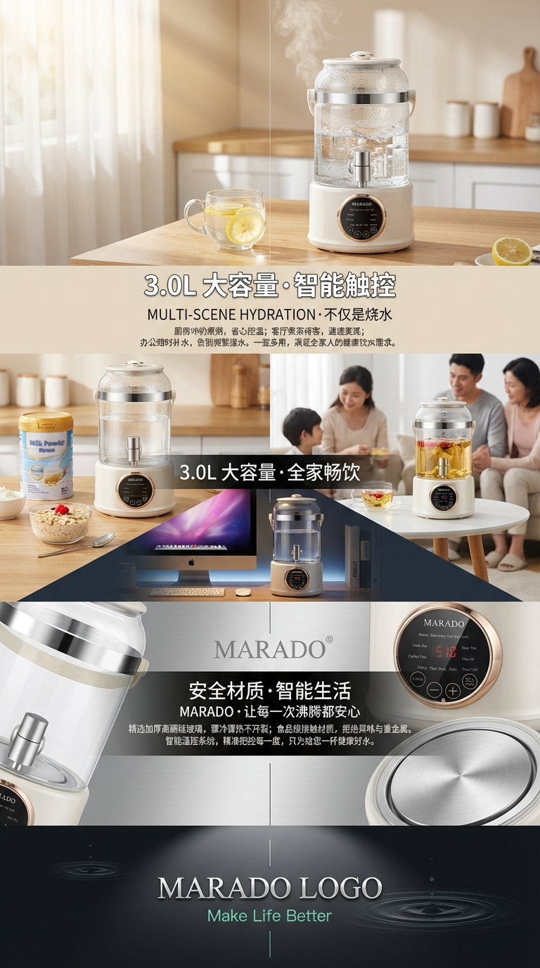 MA-3347 电热水壶家用玻璃电热烧水壶自动断电大容量开水壶家用便携大容量源头工厂详情3