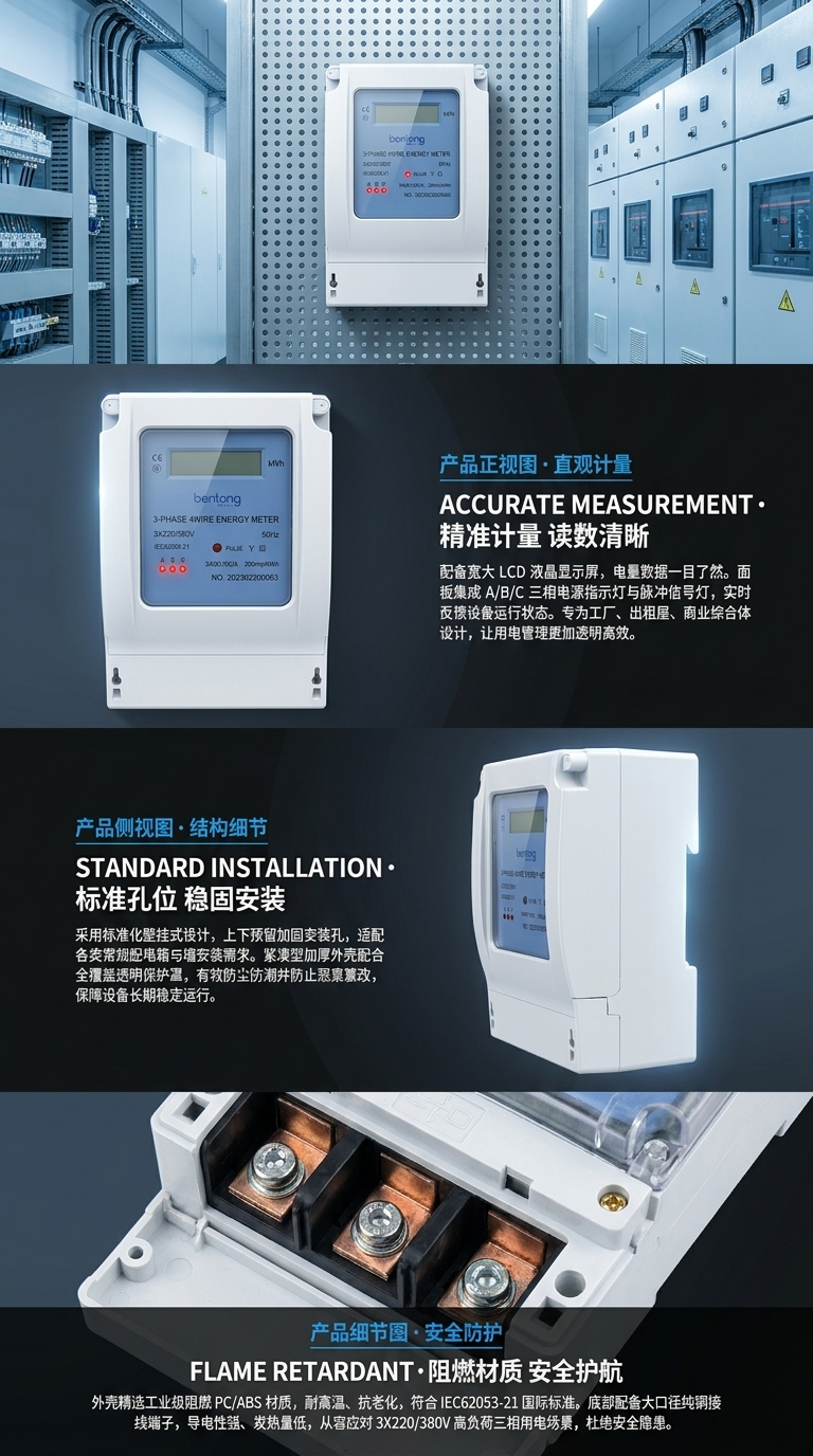 三相四线电能表智能计量电表100A 220V 380V适用115343759详情2