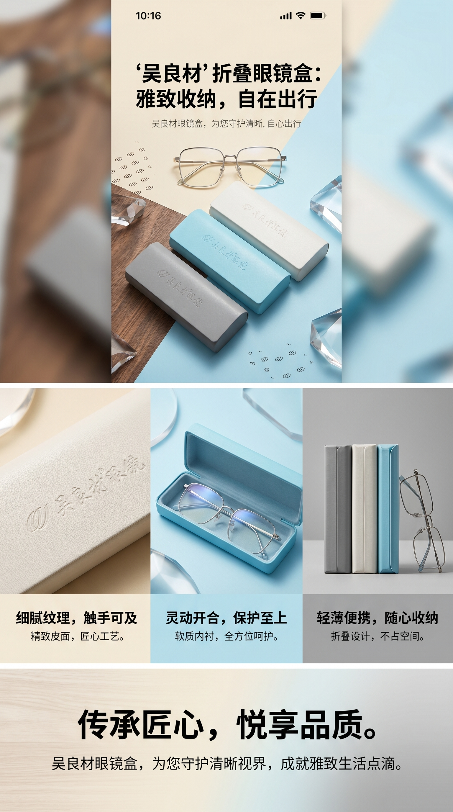 眼镜盒 便携软壳眼镜收纳盒 防刮防压保护镜片详情1