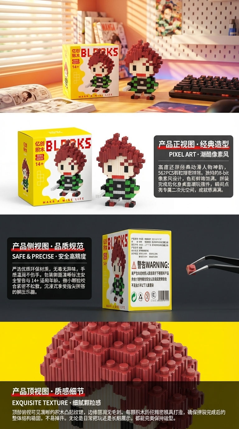 鑫哲mn款乐高玩具儿童拼接卡通人物潮流玩具详情2