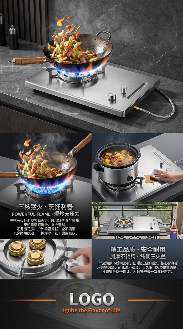 桌面IGT炉 卡式炉 不锈钢卡式炉桌面式 便携收纳卡式炉卡式气罐详情3