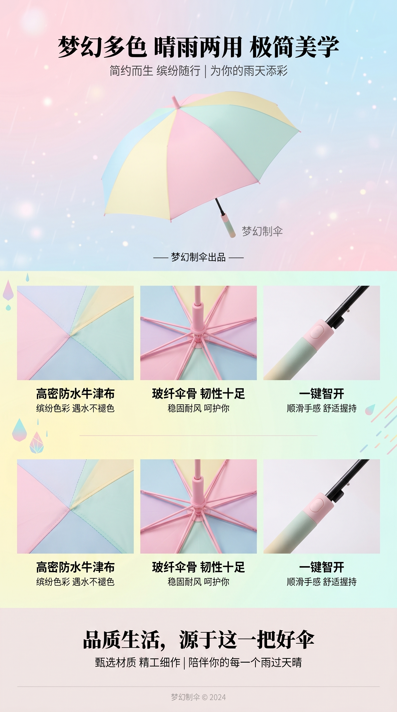 This colorful umbrella is fashionable, portable, and can be used for sun protection and rain protection, as well as folding umbrellas for both sunny and rainy days pic 1