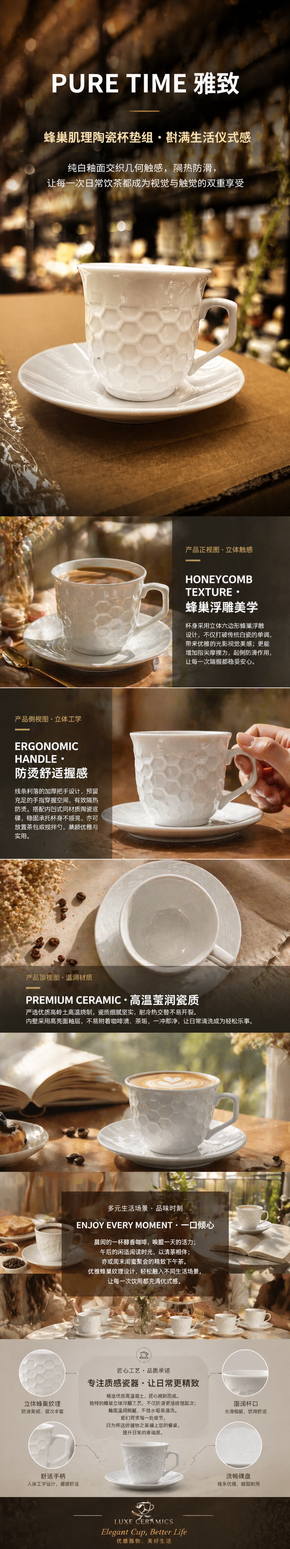 白色蜂窝纹茶杯家用保温杯便携茶杯详情1