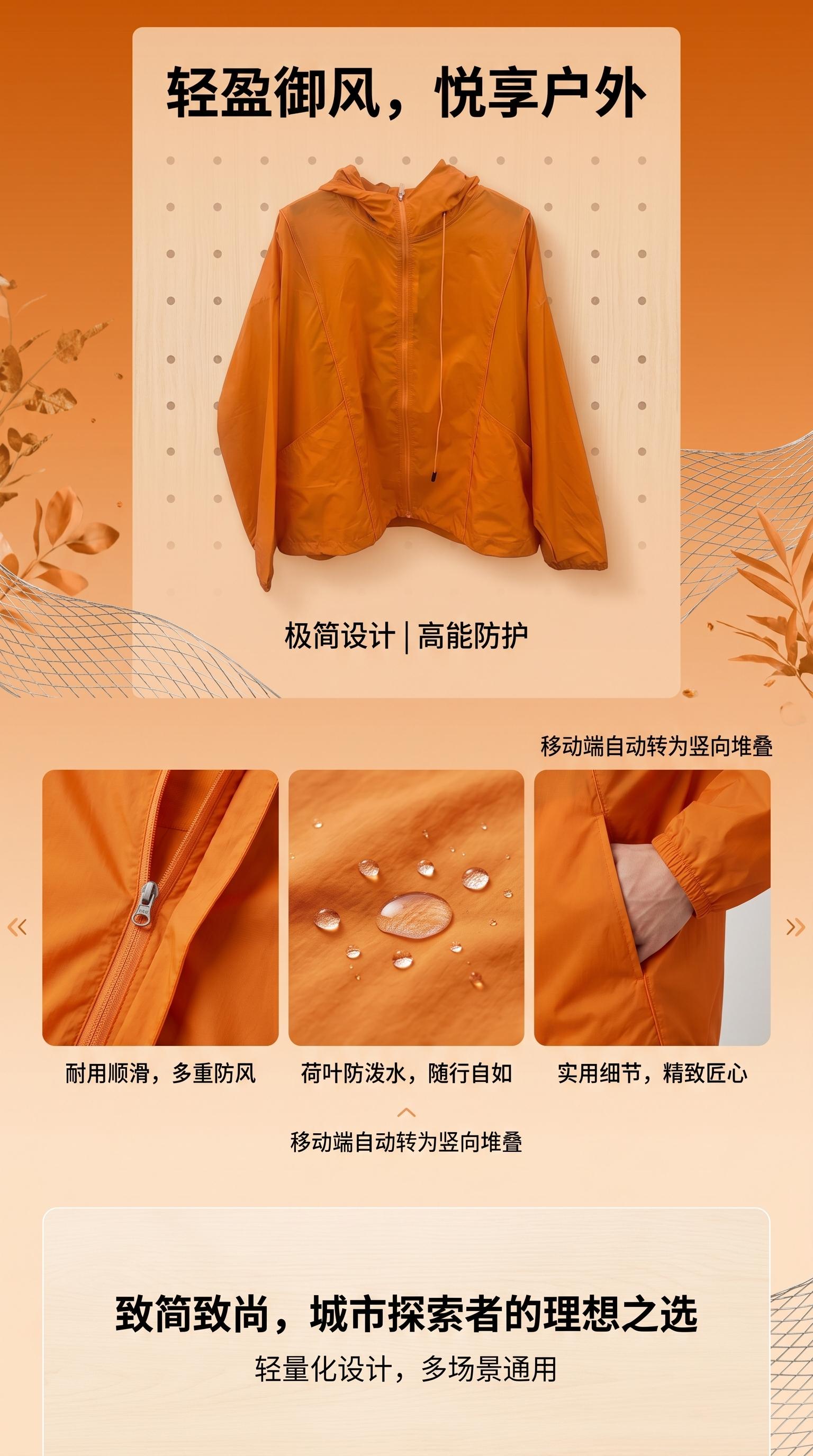 橙色防晒外套夏季女士防晒详情1