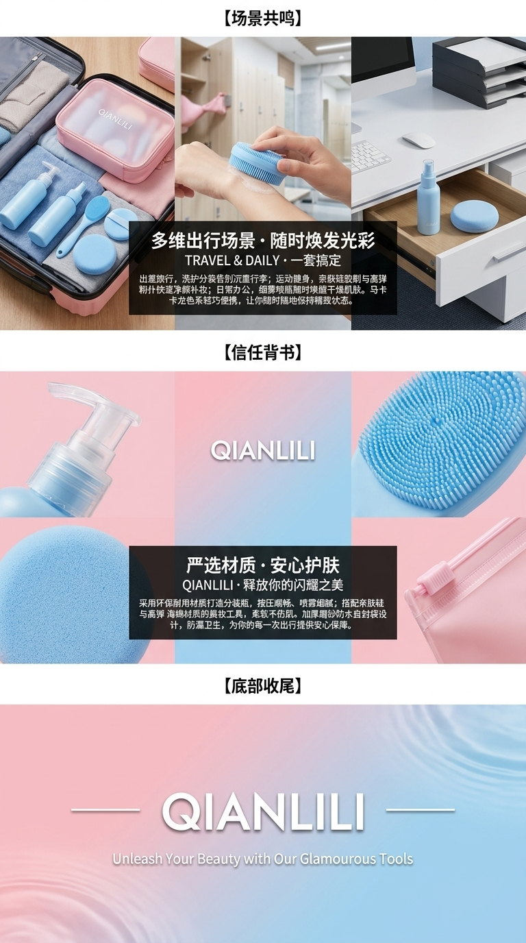 Makeup tool set, powder puff, spray bottle combination set, portable travel set, essential for beauty 133447164 pic 3