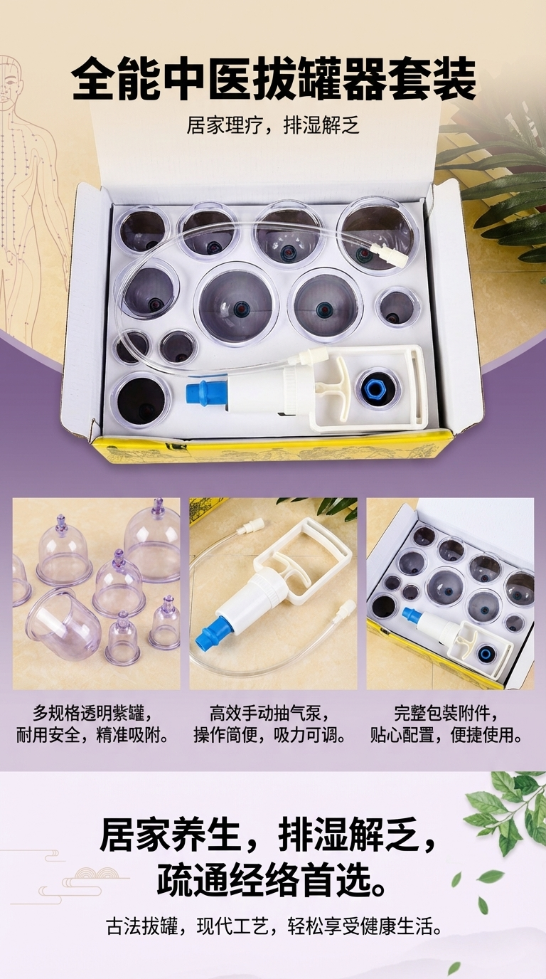 紫铜刮痧板经络保健器材拔罐器套装详情1