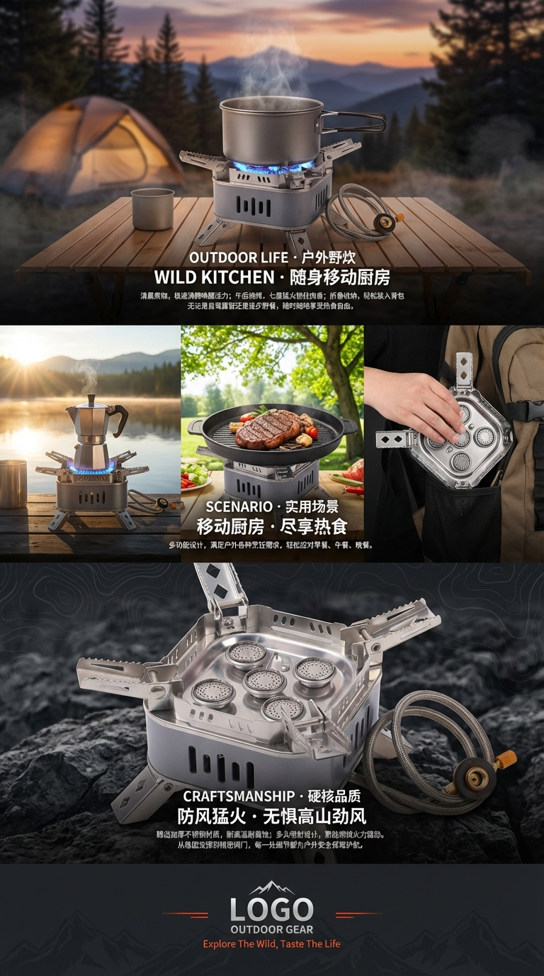 Nueva actualización al aire libre plegable firefire horno de carcasa de alta potencia. camping gas stove camping al aire libre fuente fábrica fuente fábrica pic 3
