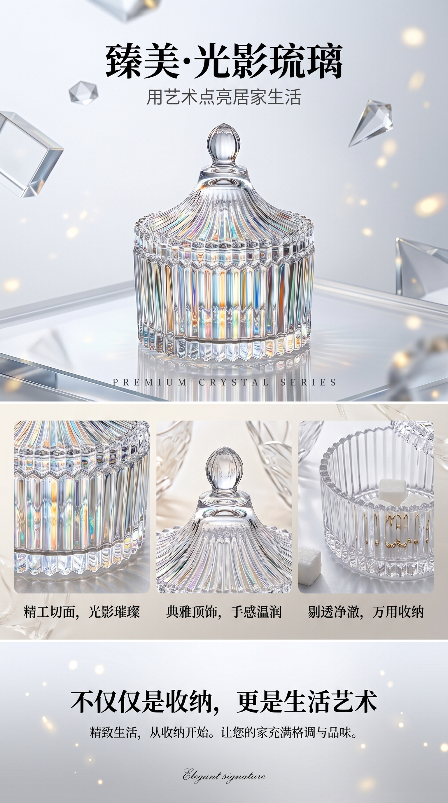 透明玻璃罐子 家用密封储物罐 防潮防尘厨房收纳罐详情1