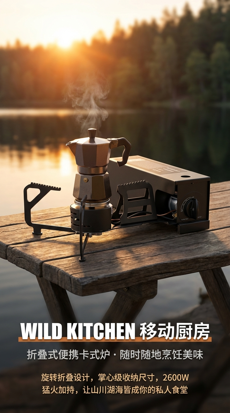 新款折叠旋转卡式炉全铜炉头燃烧器 便携户外卡式炉camping stove详情1