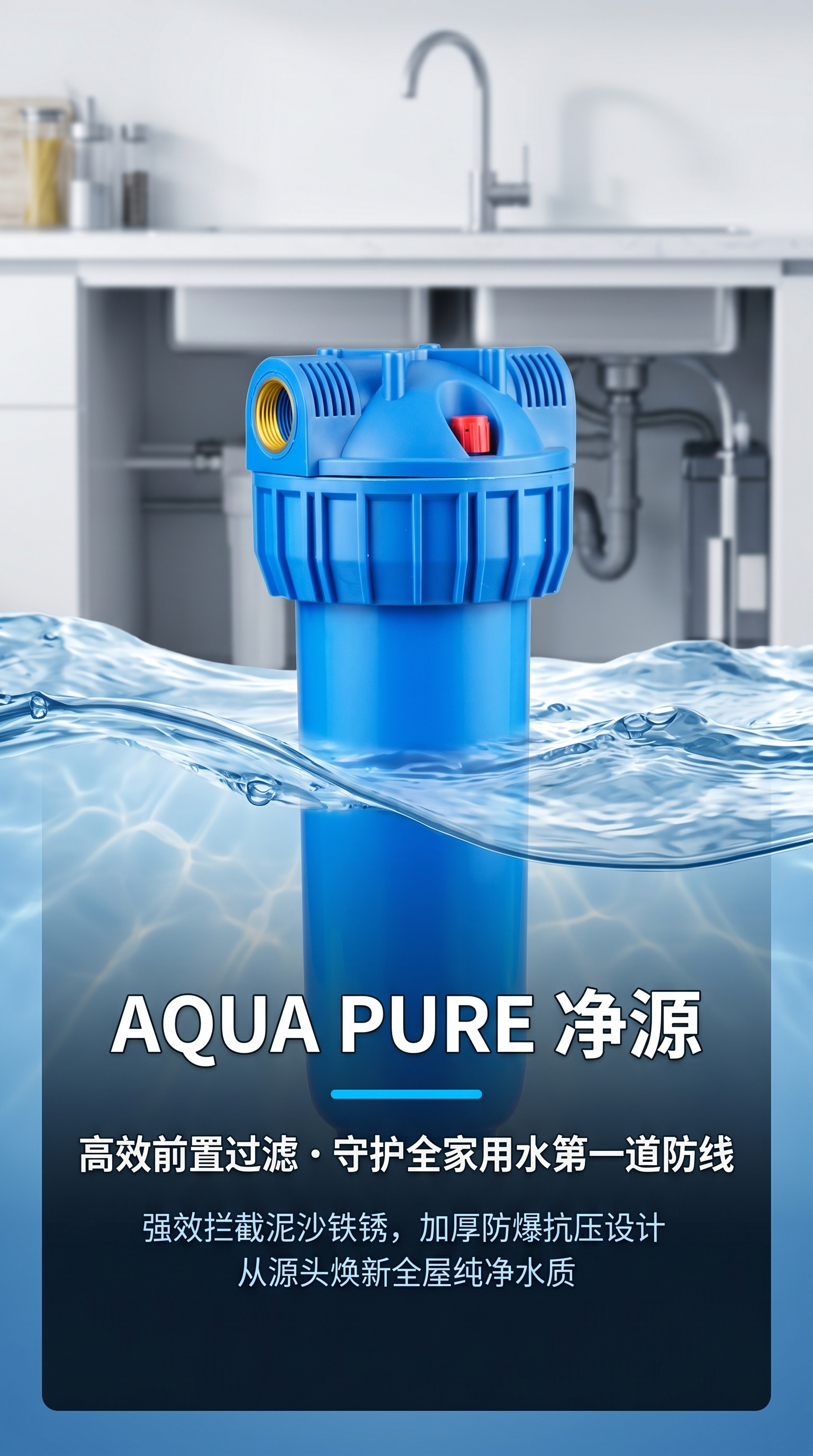 蓝色净水器家用过滤器家庭直饮机净水利源142451940详情1