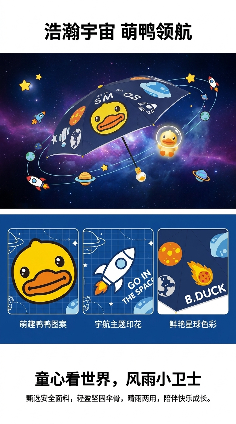 卡通雨伞儿童防紫外线便携折叠伞详情1