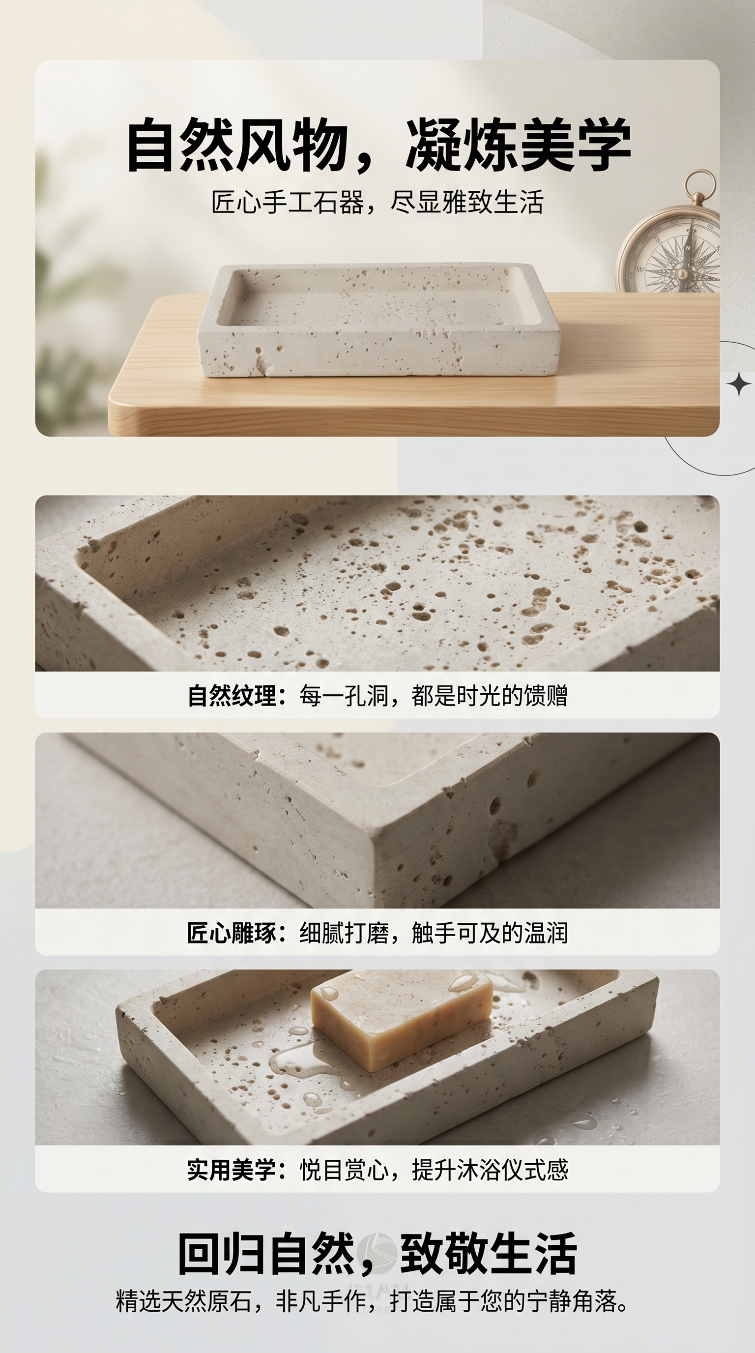 矩形石质托盘托盘家用装饰收纳盘简约风桌面摆件树脂长方形托盘详情1
