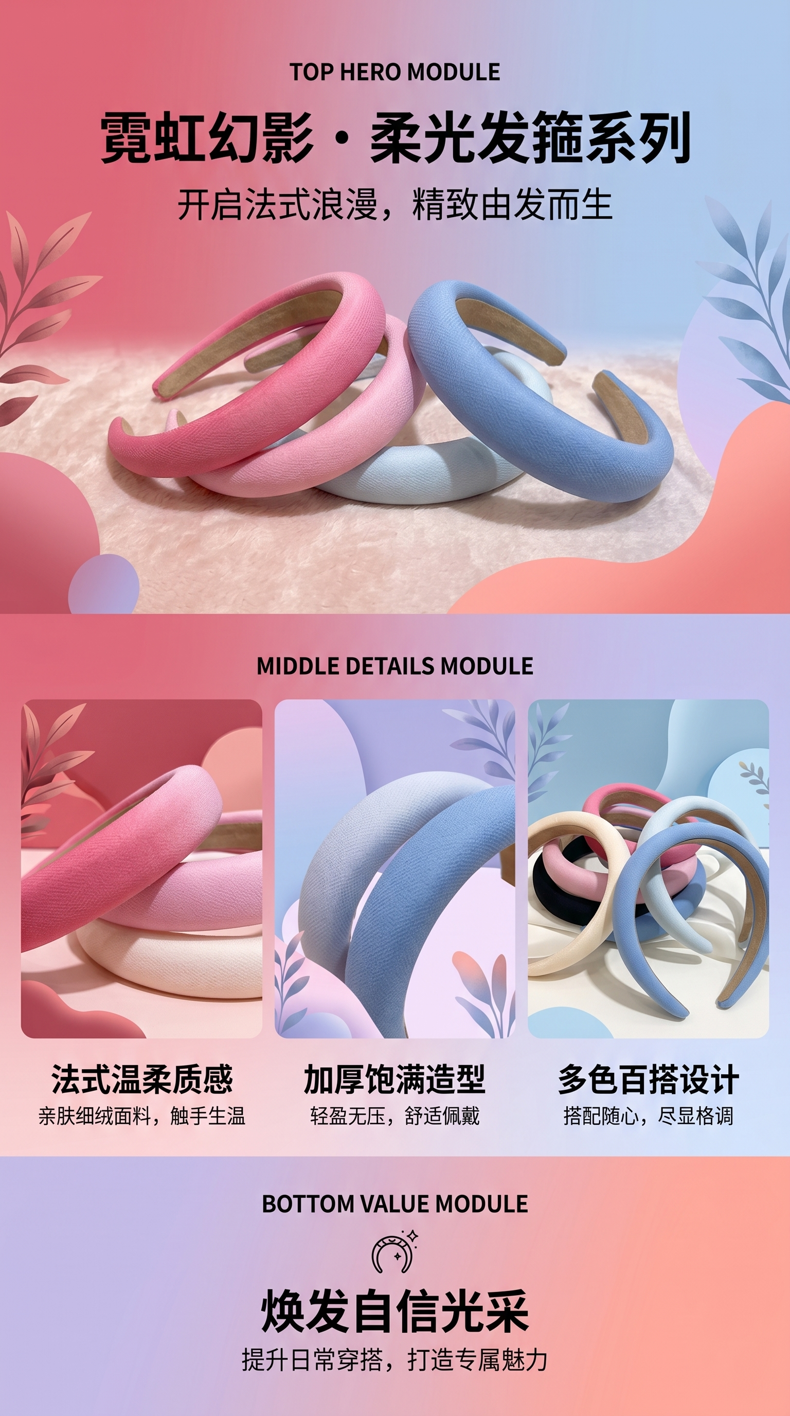韩系彩色高颅顶发箍女款日常轻奢高级感头箍带齿防滑洗脸压发发卡详情1