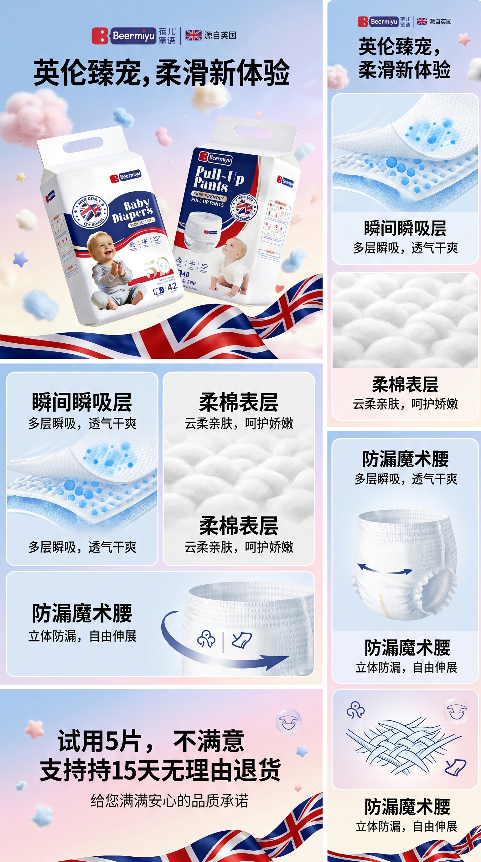 Beermiyu婴儿纸尿裤包装盒 纸尿裤收纳盒便携式整理箱详情1