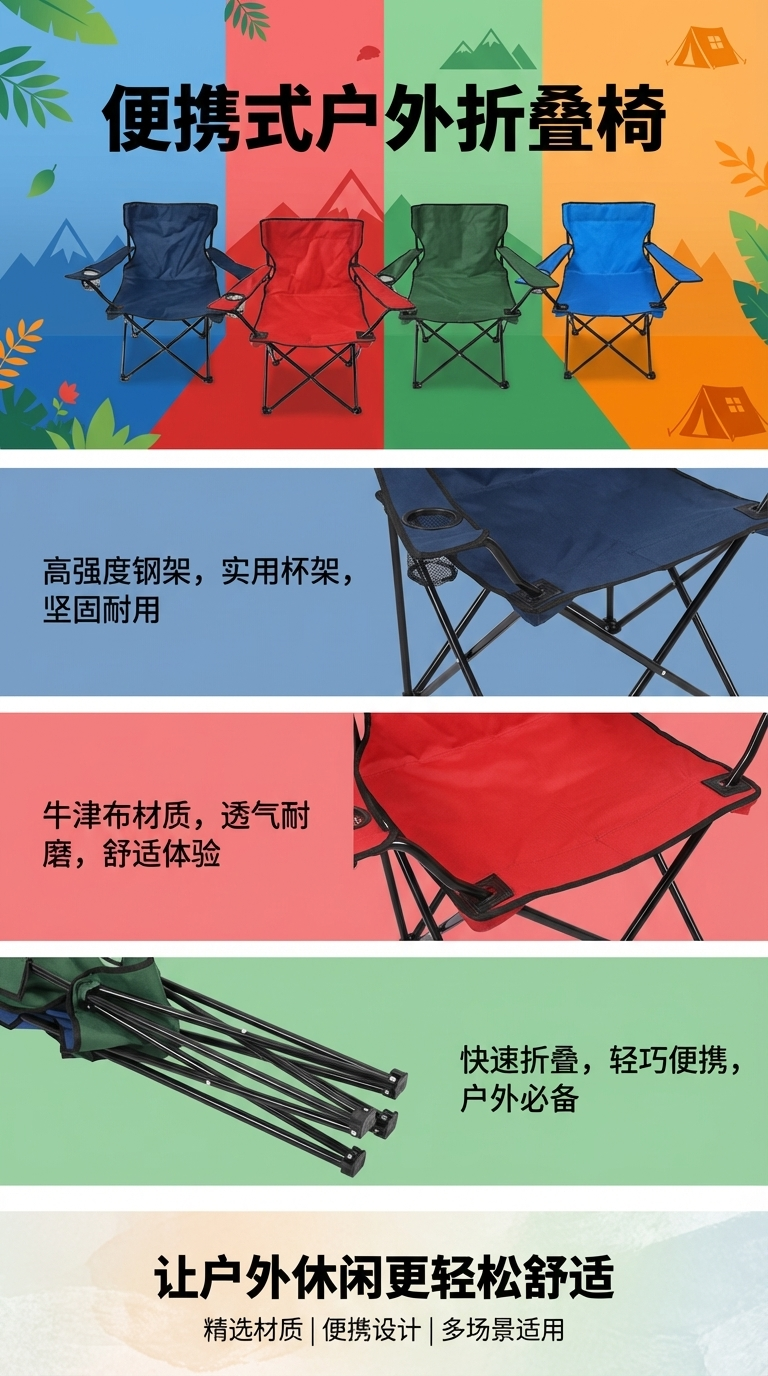 月亮椅户外野营折叠桌椅露营桌椅户外用品便携折叠桌椅钓鱼椅导演椅详情1