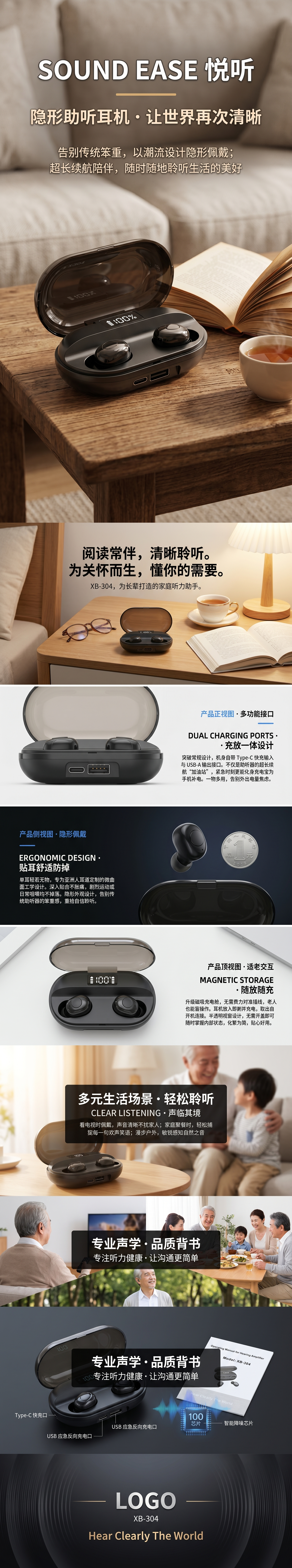 助听器，声音扩大器，充电盒一体式便携充电详情1