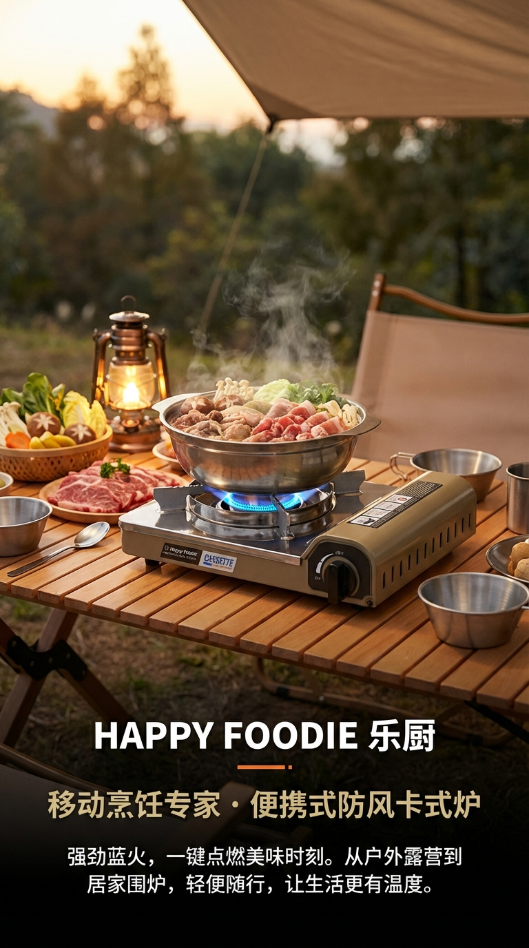 Happy Foodie TK-330B户外露营一体式便携可折叠野餐野营炊炉详情1