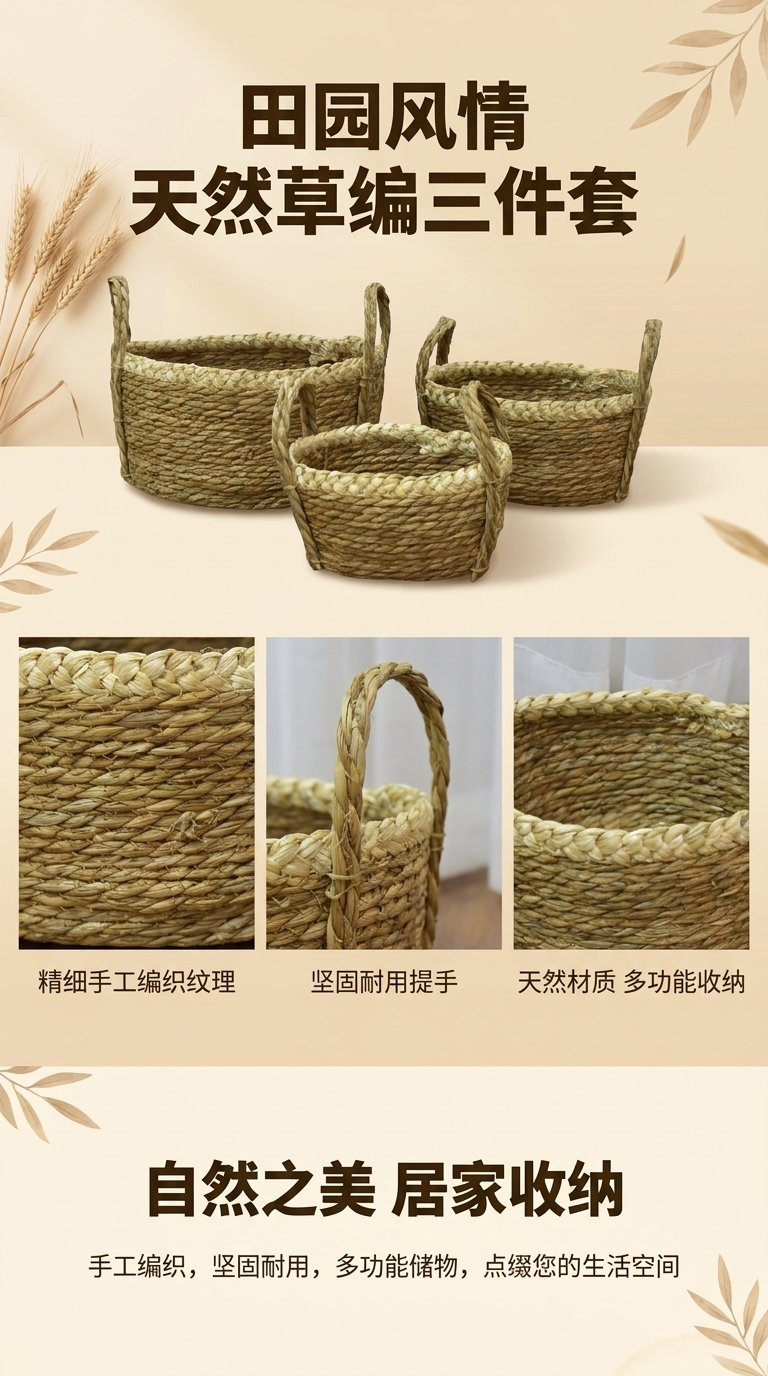 防藤编编织收纳篮脏衣篓多用途收纳筐置物篮家用收纳篮详情1