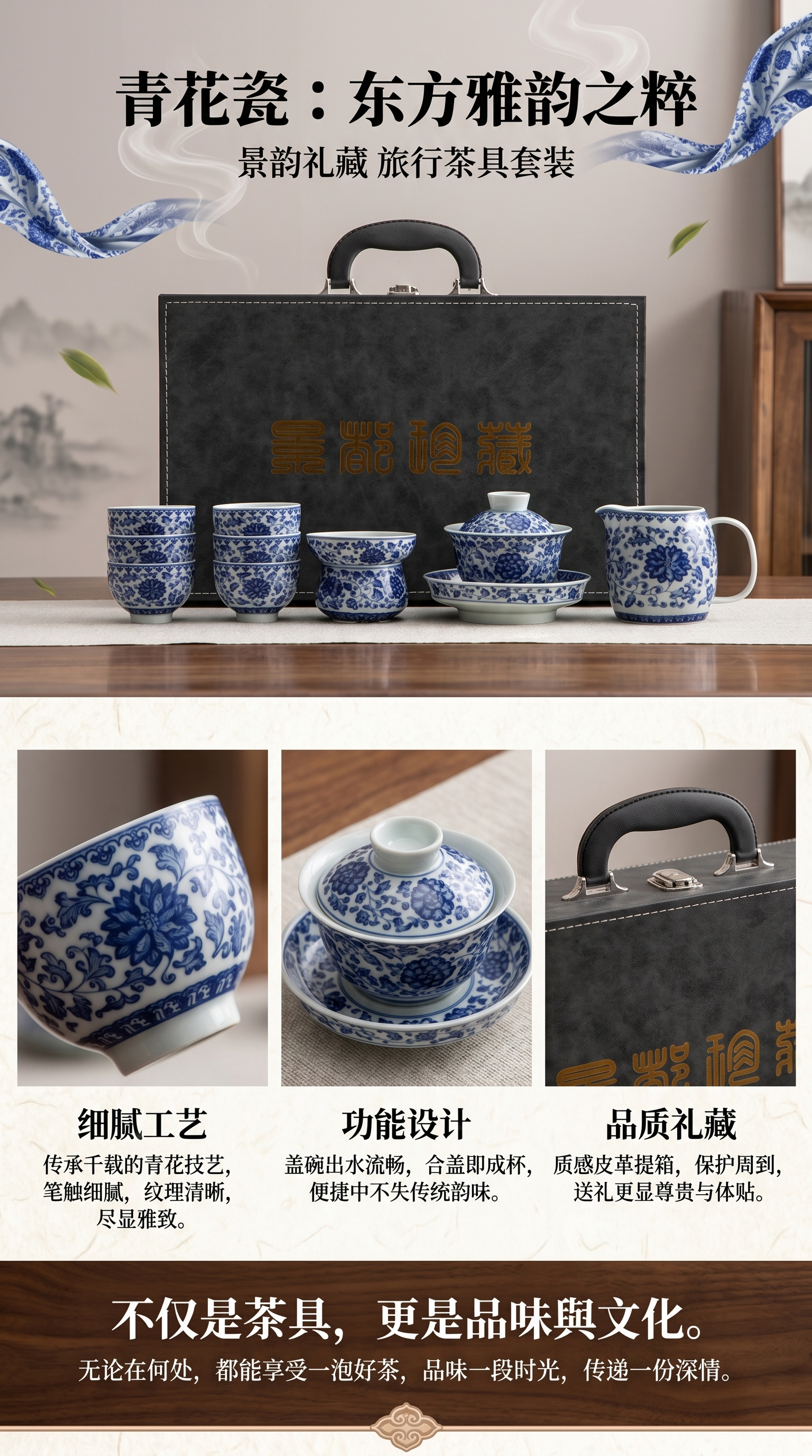 青花瓷茶具套装 茶具 陶瓷功夫茶具礼盒装134810388详情1