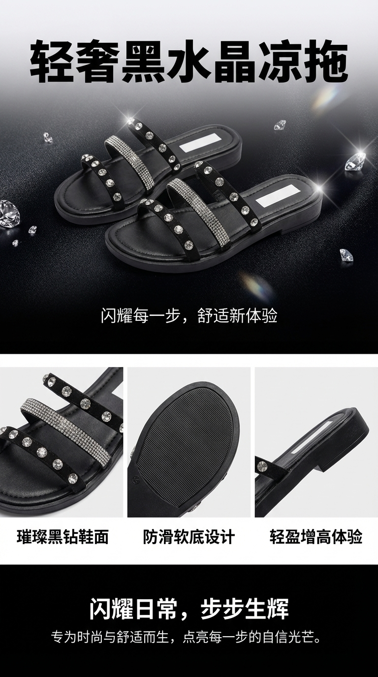 女2026百搭皮质拖鞋镶嵌底托鞋油护理套装详情1