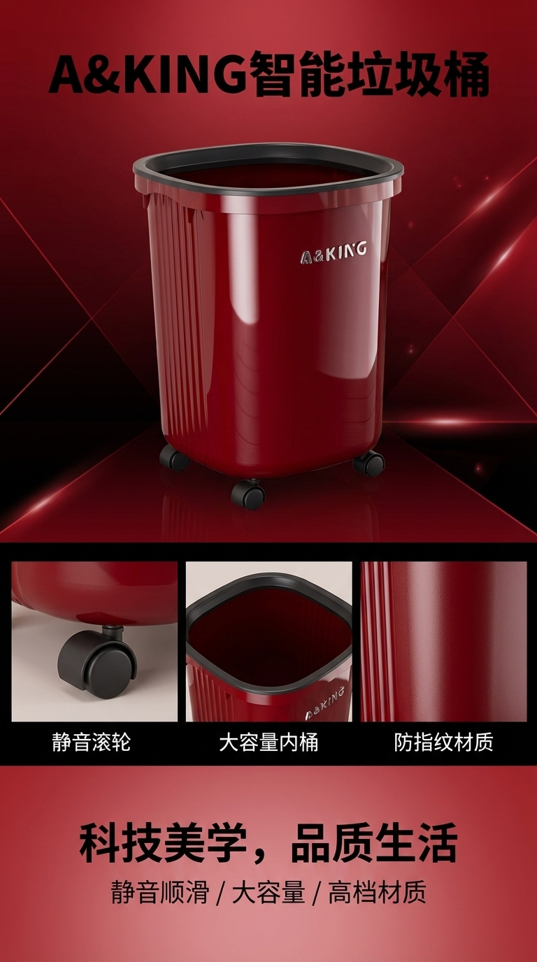 智能桌面小垃圾桶带踏板家用迷你垃圾桶可折叠收纳详情1