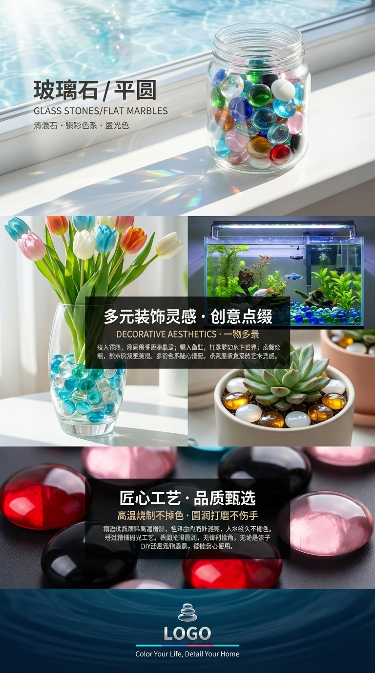 彩色玻璃石彩色透明玻璃腰果黑瓷奶油白腰果石头工厂直销批发零售详情3