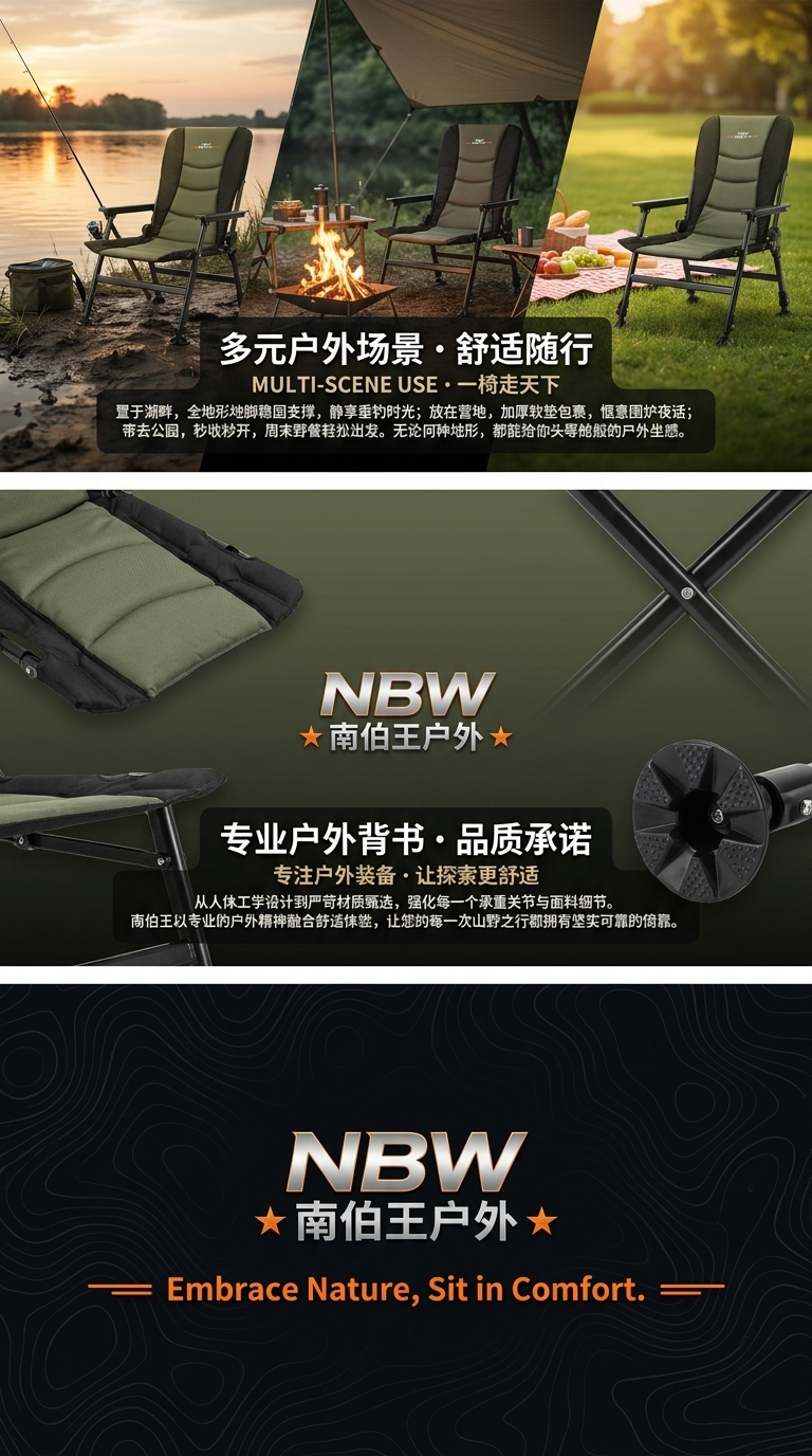 欧鲤椅可升降野营折叠桌椅山地户外露营桌月亮椅老人户外用品便携详情3