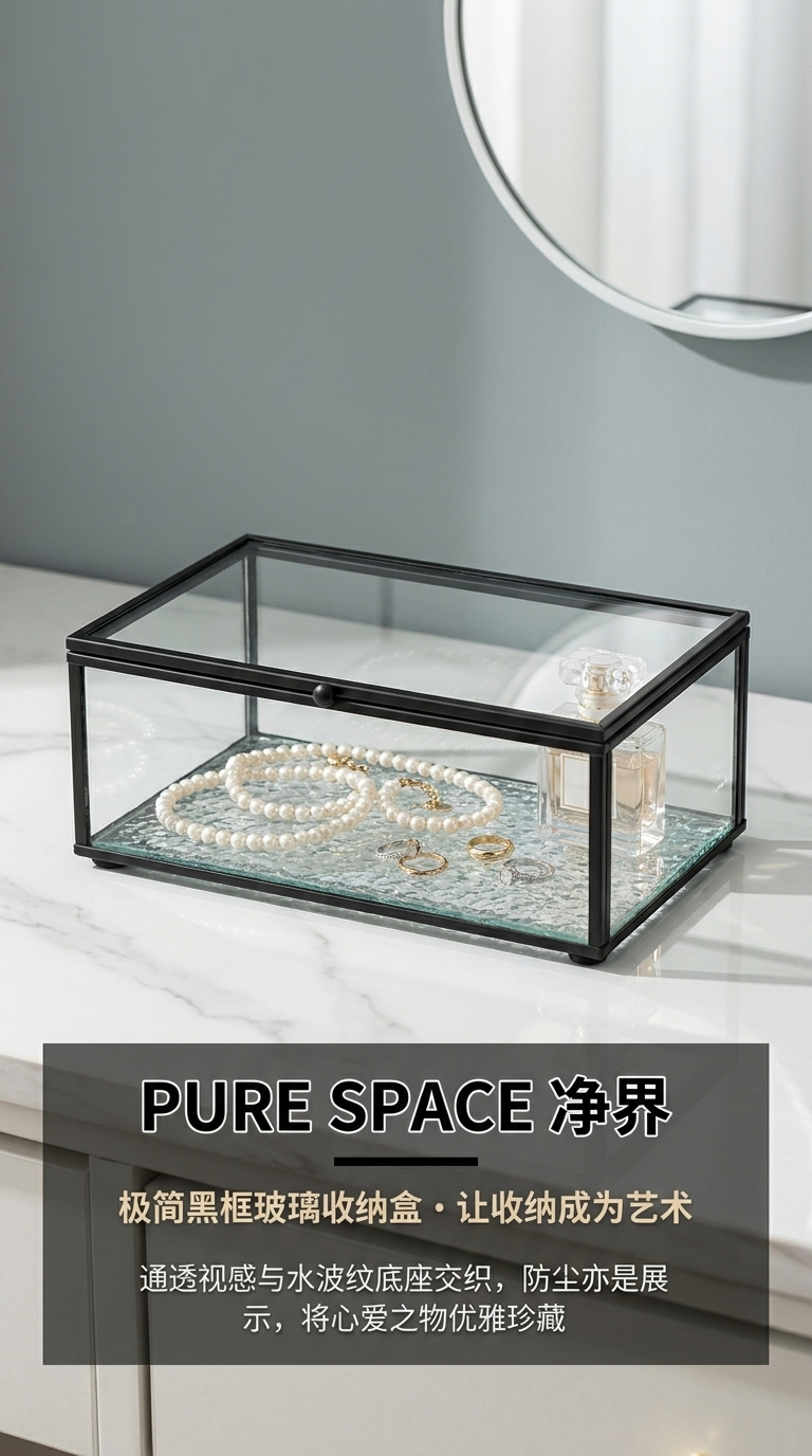 玻璃展示盒 透明收纳盒 精美礼品盒 时尚家居收纳盒110902276详情1