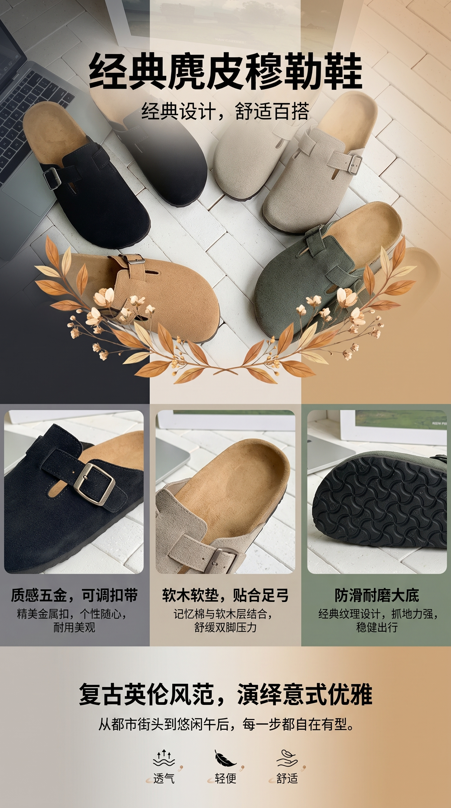 夏天博肯居家时尚休闲拖鞋详情1