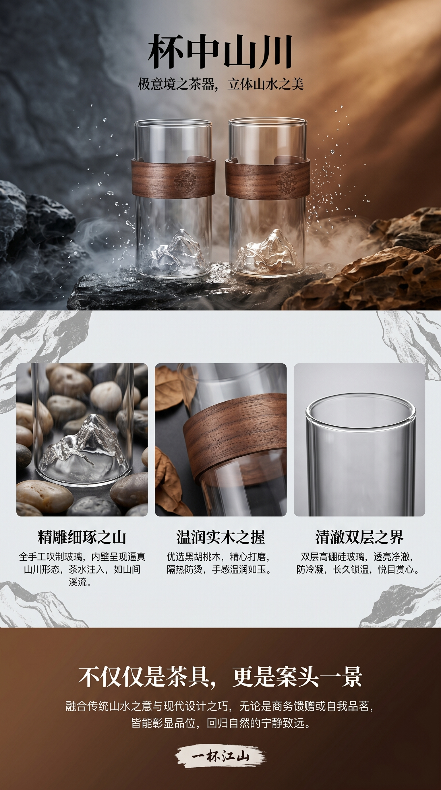 高硼硅玻璃杯 耐热防烫水杯 350ml 家用办公简约风详情1