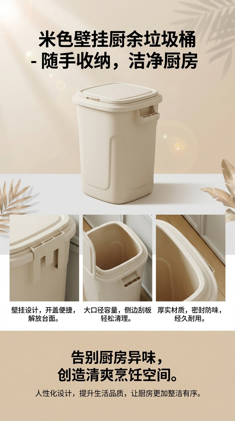 智能桌面小垃圾桶踏板式厨房家用垃圾桶15升详情1