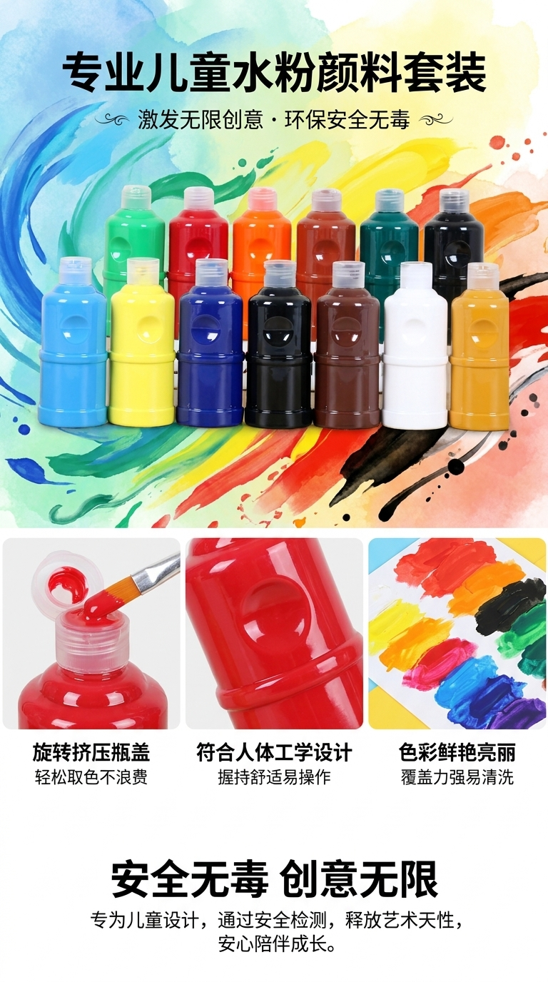 丙烯画颜料 手绘墙体颜料 儿童画颜料墙绘手绘颜料详情1
