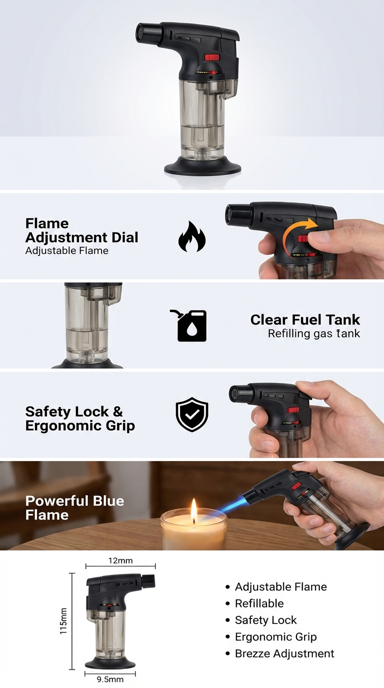 防风直冲点火神器 家用打火机充气喷枪 鞭炮雪茄艾炙点火器详情3