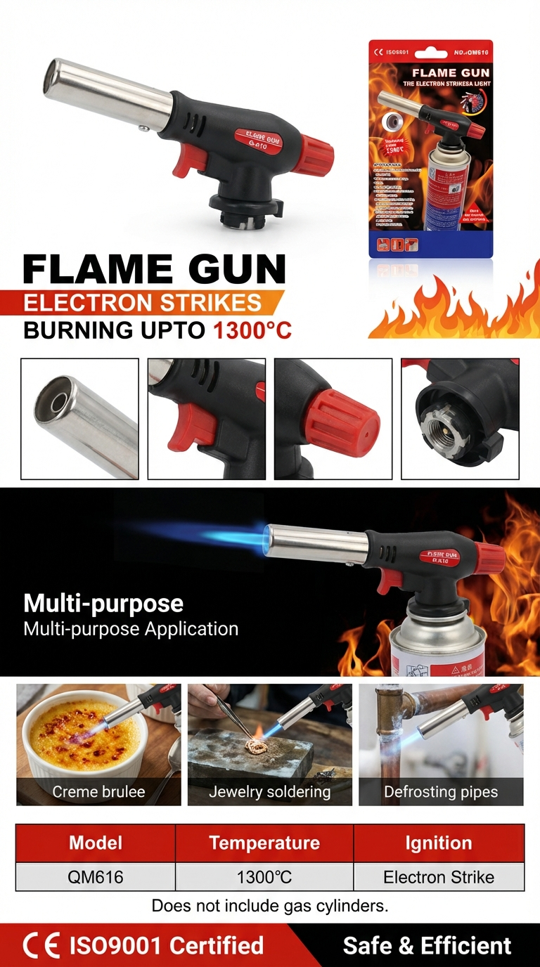 616卡式气罐喷火 枪喷灯烧猪毛点火器烘焙燃气焊枪火焰烧肉喷枪头详情2