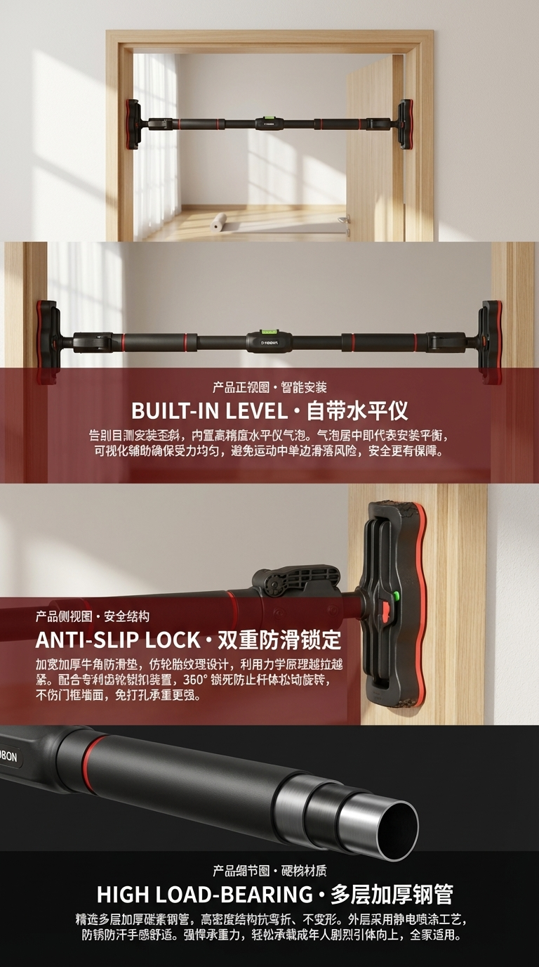 健身单杠合金支撑杠衣服架子健身器材单杠详情2