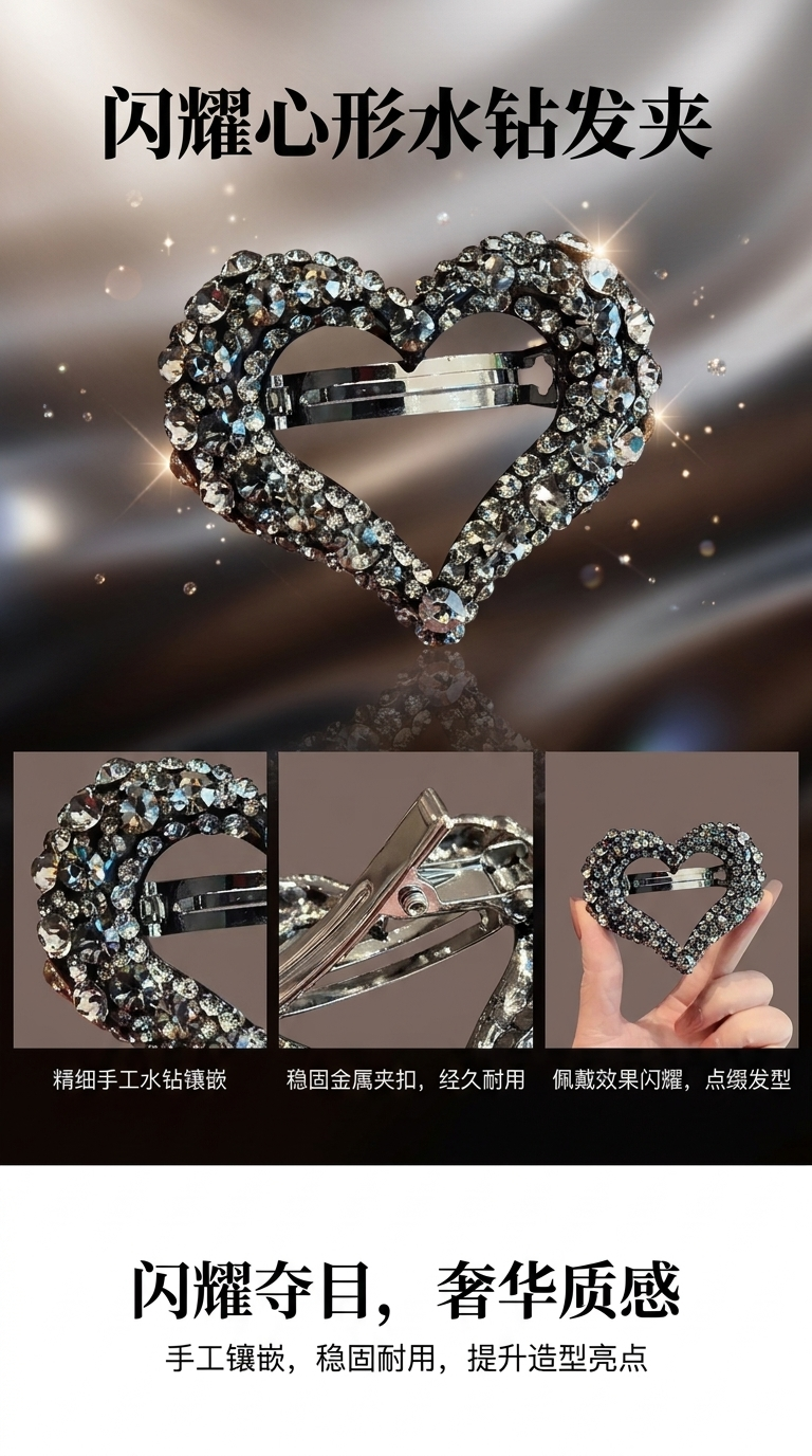 鲨鱼夹抓夹发卡发饰大号夹子时尚发饰女款美妆工具详情1