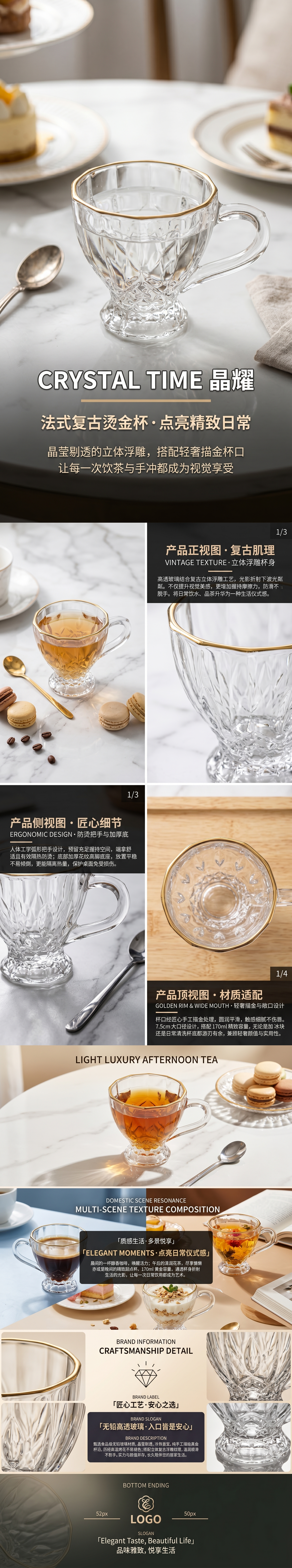 透明玻璃杯 高硼硅耐热防烫水杯家用简约风茶杯详情1