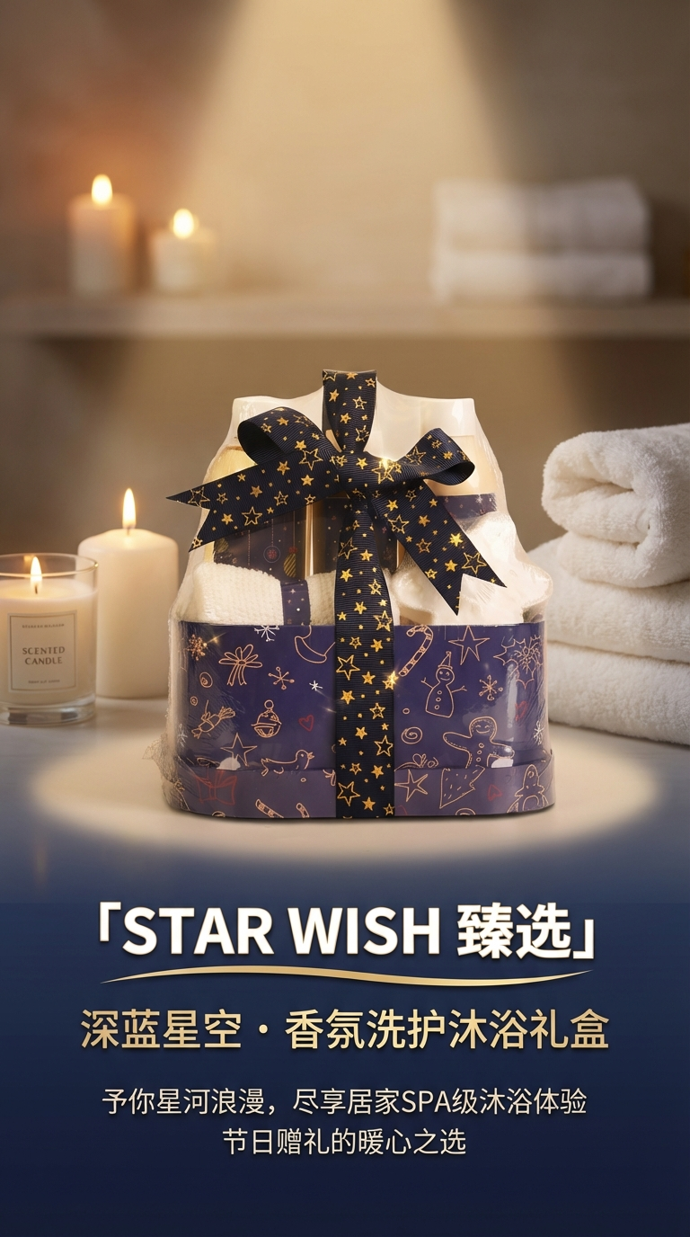 Christmas Element Gift Box set, personal care products, warm and practical gifts, body lotion, body wash, fragrance, explosive salt 5-piece set, towel set, factory direct sales pic 1