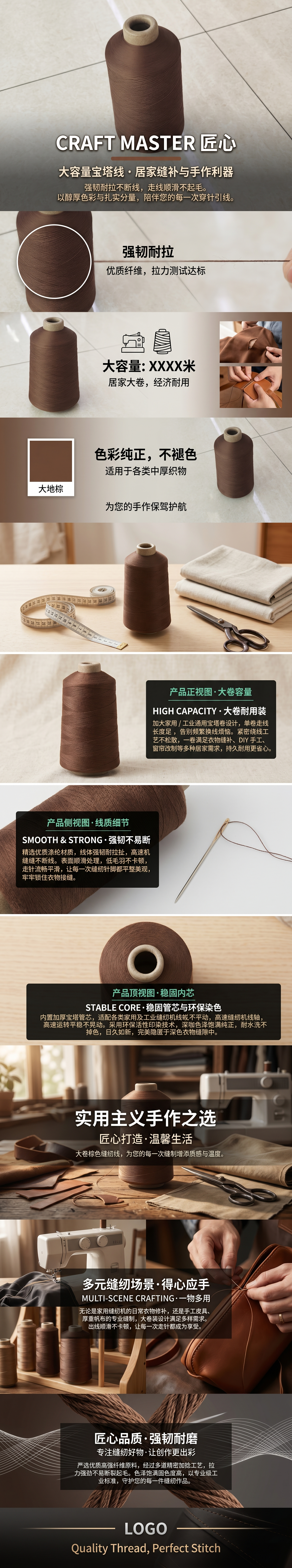棕色线轴 缝纫机配件 线轴绕线器 缝纫线轴通用款详情1