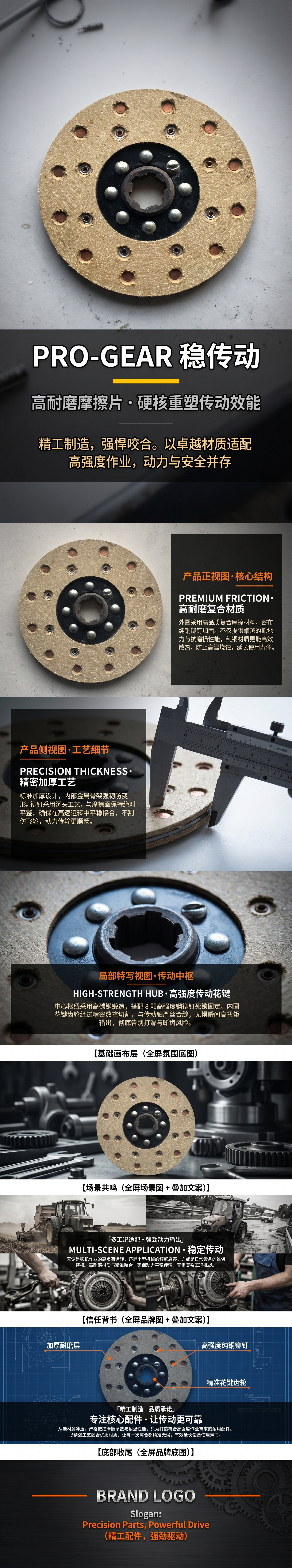 Wholesale of agricultural machinery parts, asbestos-free clutch plates with the same column, and 160180 combination plates for agricultural tricycles pic 1